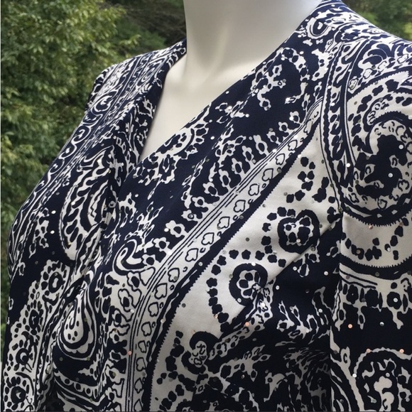 Jessica Howard unlined black and white sparkle paisley jacket size 12 - Picture 7 of 7